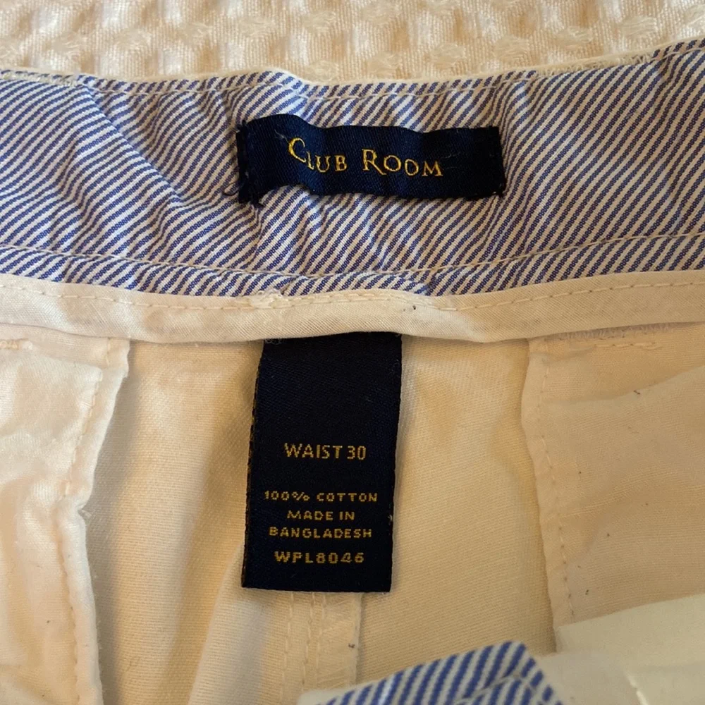 Club Room Flat Front Bermuda Shorts Size 29 WHITE EUC